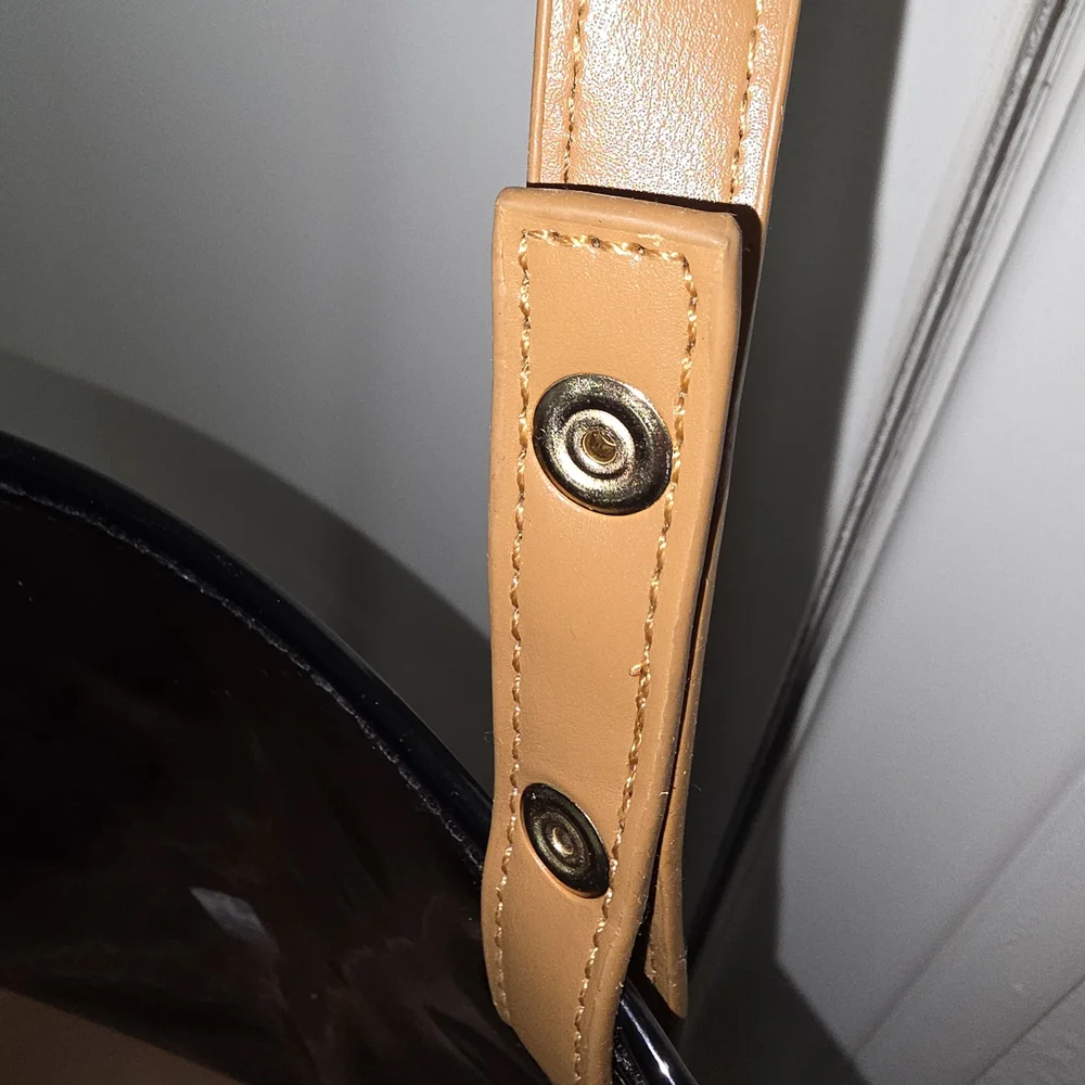 Designer Black and Tan Monogram Tote - Picture 7 of 11